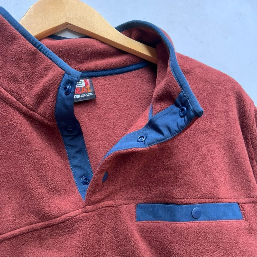 32 Degrees Men’s Long Sleeve Quarter Snap Pullover, Red/Blue Large - Picture 6 of 6